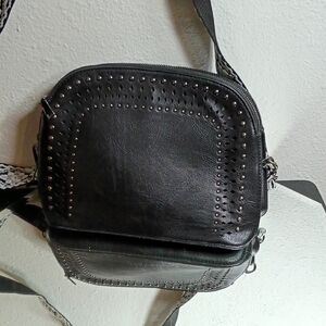 Sam and Hadley Chic Black Studded Shoulder Bag